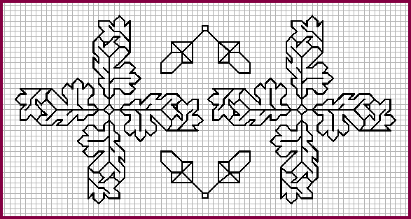 Blackwork Pattern - Leaves and Acorns [14K]